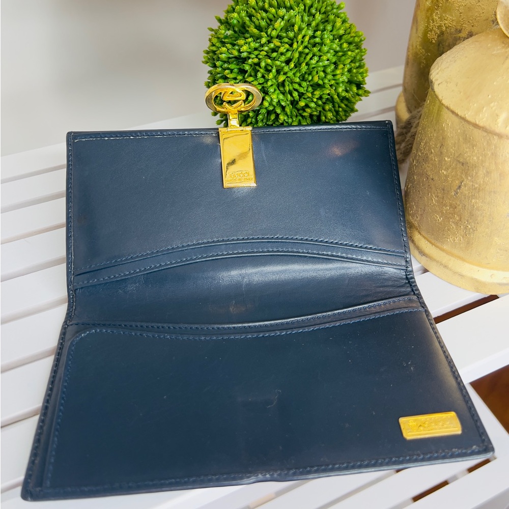 100% authentic Gucci, blue vintage leather - Picture 8 of 9